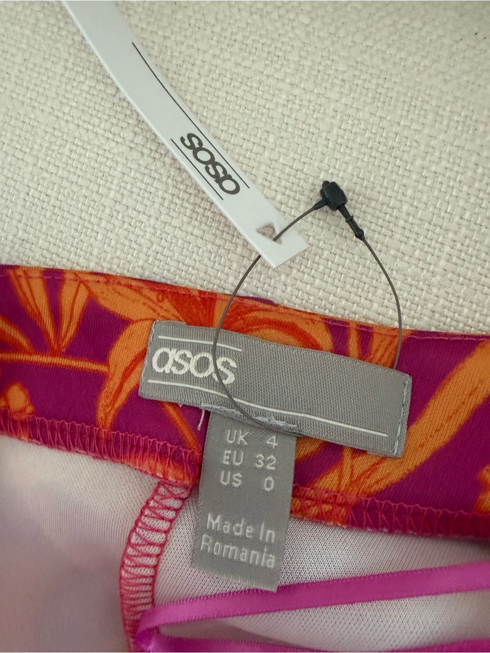 ASOS Fuchsia and Orange Tropical Print Bikini Bottoms - Picture 3 of 3